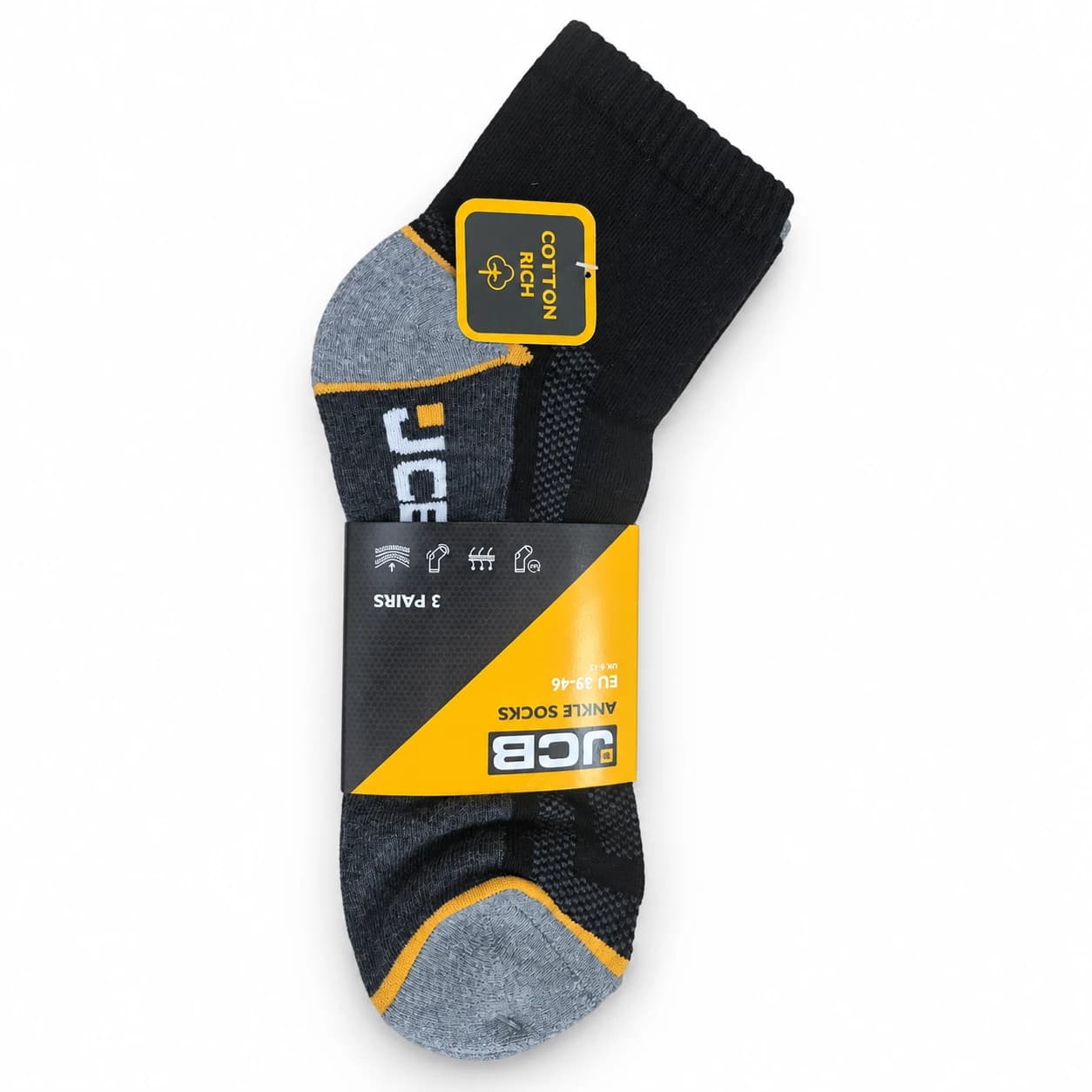 גרבי ספורט JCB - מארז 3 זוגות